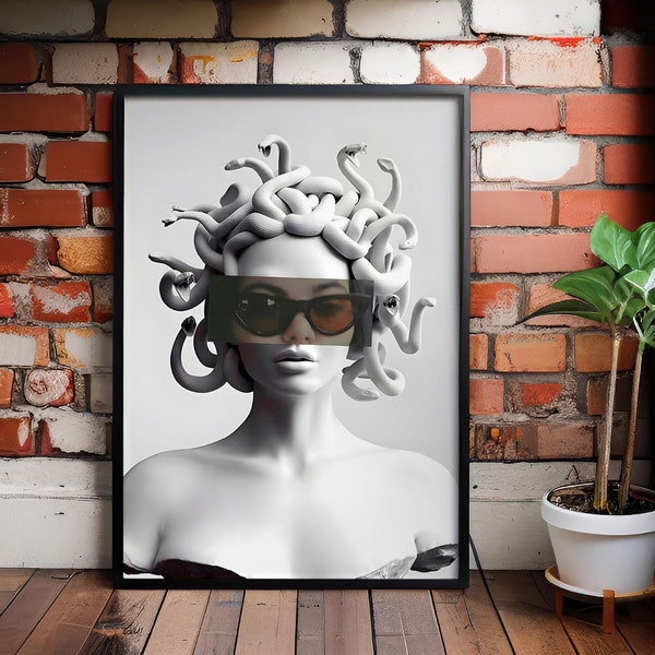 Medusa Canvas Wall Art: Modern Greek Mythology Home Decor