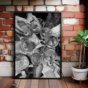 Proost-afdruk, wanddecoratie barwagen, cheers-bord, cheers kunst aan de muur, accessoire barwagen