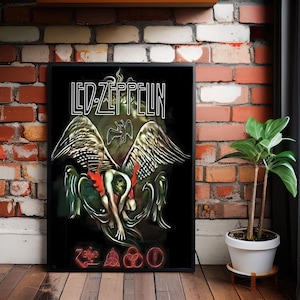 Led Zeppelin Poste, Led Zeppelin Photo Print, Retro Wall Art, 1970s, Vintage Poster, Music Studio Decor,