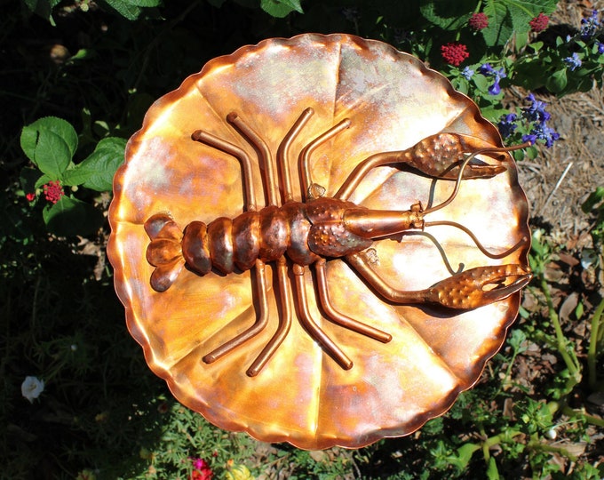 Copper Crawfish Garden Stake