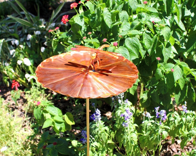 Copper Dragonfly Garden Stake