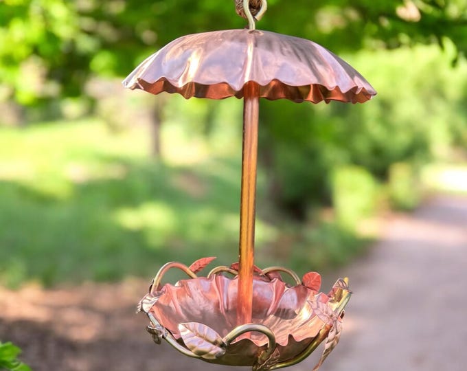 Elegant Handmade Copper Bird Feeder