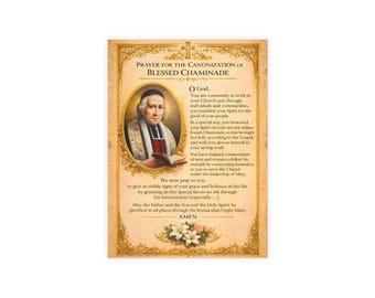 Postales con retratos de oración de San Chaminade / Estampas religiosas católicas, estilo antiguo