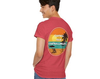 Camiseta "Controla tus Controles": Camiseta gráfica con un inspirador ambiente playero