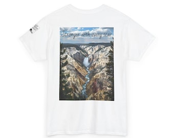 Camiseta unisex para guerreros contra el cáncer: Diseño de cascada, frase inspiradora