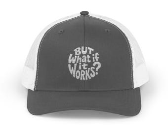 ¿Y si...? Gorra snapback con movimiento inspirador, gorra de camionero con vibras positivas, gorra de béisbol con inspiración para otros, gorra con motivación mental.