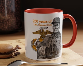 Taza de café conmemorativa de los 250 años del Cuerpo de Marines de EE. UU.: Chesty Puller, Semper Fidelis