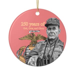 Ornamento Chesty Puller, ricordo USMC Semper Fidelis, 250° anniversario del Corpo dei Marines, regalo militare, commemorativo, ancora con globo e aquila