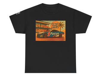 Camiseta motivacional de carreras: Gráfico de coche estilo crayón, camiseta de entrenamiento
