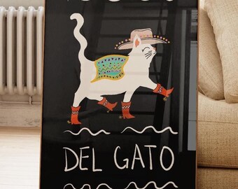 Cowboy Cat Art Print: Retro Western Decor (Digital Download)