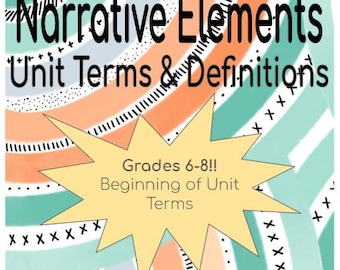 Narrative Elements Beginning of Unit Terms