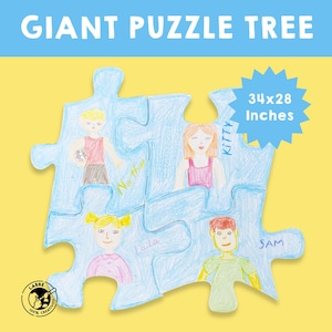 Giant Puzzle Tree | 3 Size Options | Creative Group Activity | Printable Art Templates | Collaborative Puzzle Project