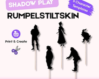 Shadow Play - Rumpelstiltskin | Fairy Tale Shadow Theater | Kids Storytelling Activity | Classroom Drama Craft | Printable Puppet Theater