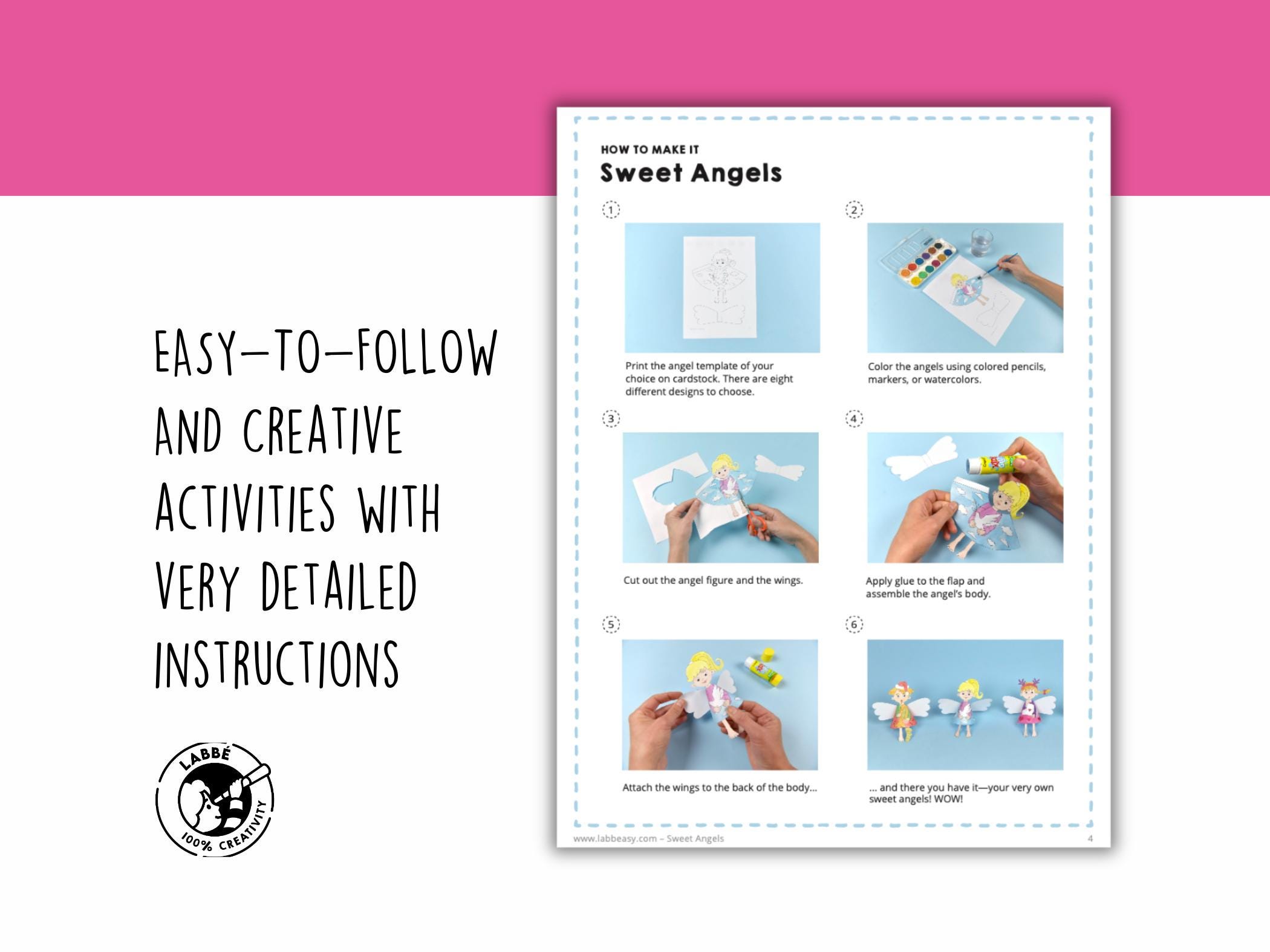 Sweet Angels | Paper Angel Craft | Printable Angel Templates | Kids Art ...