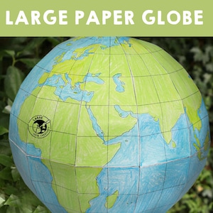 Grote papieren wereldbol | Zelf papier maken | Craftsjablonen voor wereldbol | 3D-papiermodellen | Knutselactiviteit voor kinderen