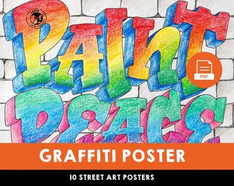 Graffiti Poster | Street Art Coloring Posters | Inspirational Graffiti Art | Kids Activity | DIY Creative Classroom Project