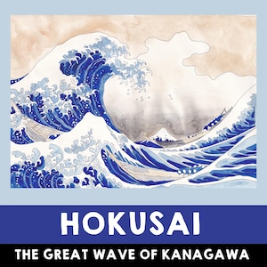 Hokusai - Die große Welle von Kanagawa | DIY Art Poster | Japanische Kunst | Hokusai Kunst Vorlage | Kreative Bastelaktivität