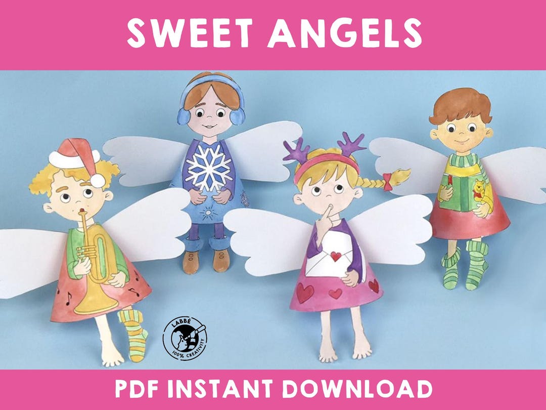 Printable Paper Angel Craft | Kids Christmas Activity (PDF Pattern) - Etsy