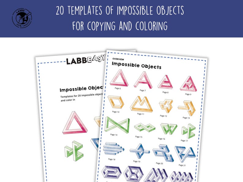 Impossible Star Worksheet.pdf Impossible Objects Art: 3D Illusion Drawing Templates (PDF Pattern) - Etsy