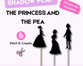 Shadow Play - The Princess and the Pea | Fairy Tale Shadow Theater | Kids Storytelling Activity | Classroom Drama Craft Printable PDF