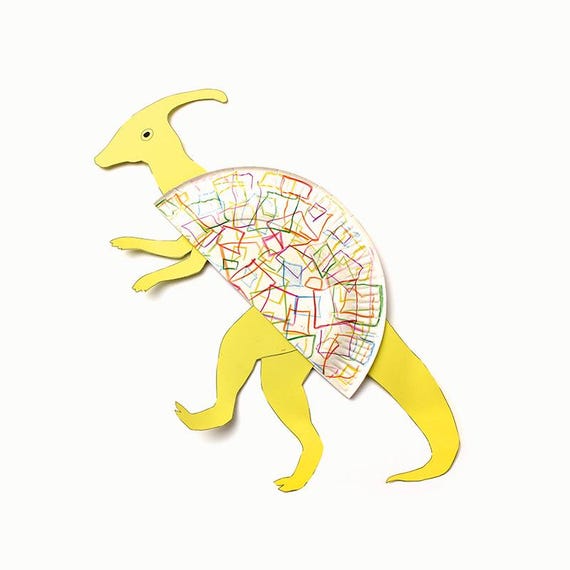 Plantillas de manualidades de dinosaurios con platos de papel
