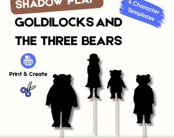 Shadow Play - Goldilocks and the Three Bears | Fairy Tale Shadow Theater | Kids Storytelling Activity | Classroom Drama Craft Printable