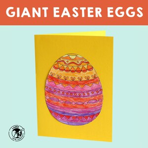 Giant Easter Eggs | Printable Easter Egg Patterns | DIY Easter Craft | 8 Different Patterns to Cut, Color, and Glue | Fun Easter Activity