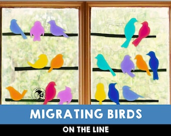 Bird Silhouette Art Project | Migrating Birds on a Line (PDF Pattern)