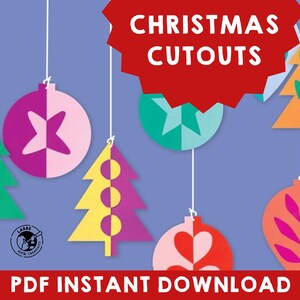 Weihnachtsausschnitte | DIY Weihnachtsschmuck | Druckbare Weihnachtsvorlagen | Festliche Papierkunst | Kinder Weihnachten Basteln