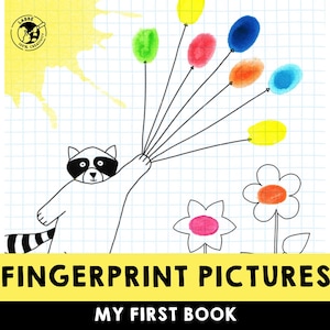 Mein Erstes Buch - Fingerabdruckbilder | DIY Fingerabdruck Buch | Spaß Kinder Fingerabdruck Handwerk | Tier und Objekt Fingerabdruck-Schablonen