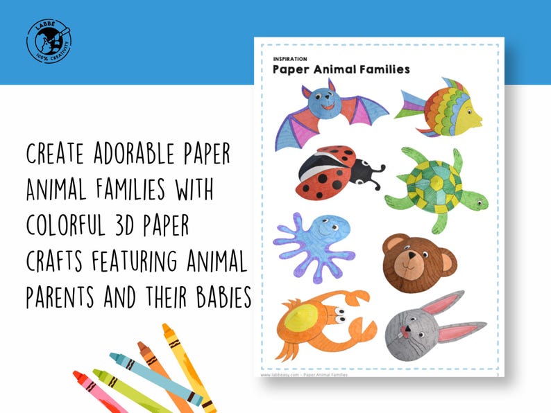 Paper Animal Families | 3D Templates | Animal Parents and Babies | Kids ...