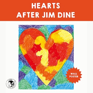 Herzen nach Jim Dine | Kunstvorlagen | DIY Herz Kunst | Kreative Färbung | Gruppen-Kunst-Aktivität