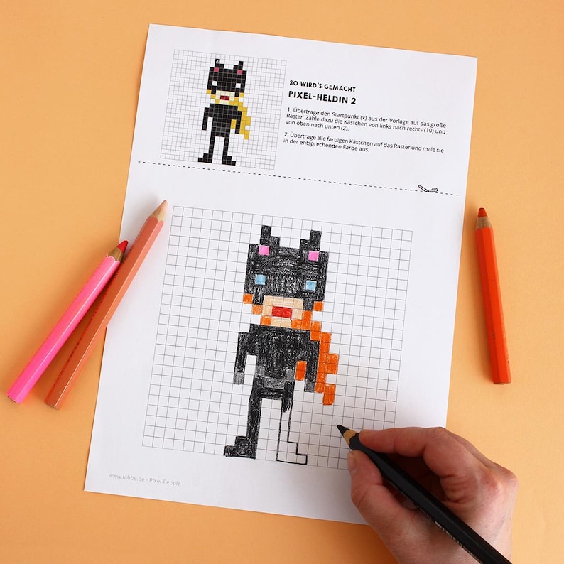 Pixel People DIY Pixel Art Craft Printable Pixel Character Templates ...