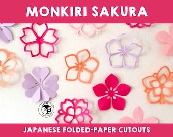 Monkiri Sakura Templates: Japanese Cherry Blossom Paper Cutouts (PDF Pattern)