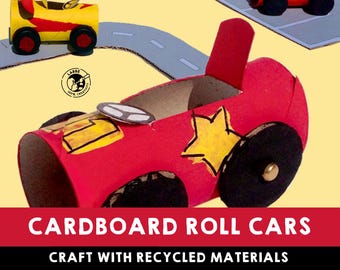 Cardboard Roll Cars Craft: DIY Recycled Toy Cars (Instructions)