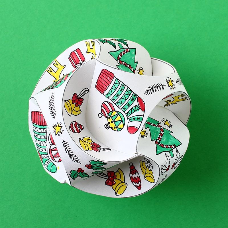 DIY Christmas Bauble Templates: Holiday Paper Craft (PDF Pattern) - Etsy