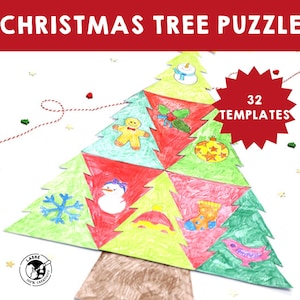 Weihnachtsbaum Puzzle: Ausmalbild zum Ausmalen für die ganze Familie (PDF)