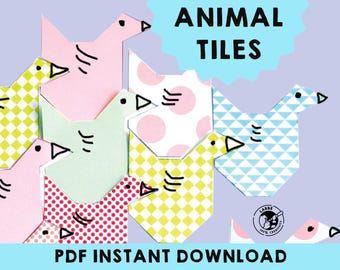 Escher-Style Animal Tiles: DIY Tessellation Art (PDF Pattern)