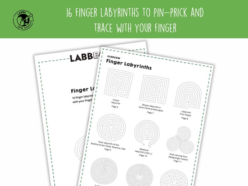 Finger Labyrinth Templates: Ancient Designs, Mindfulness Craft (PDF ...