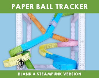 DIY Paper Ball Tracker: Steampunk Marble Run Templates (PDF Pattern)
