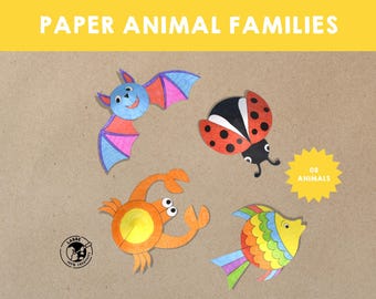 3D Paper Animal Craft | Printable Family Activity (PDF Download)