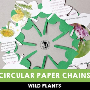 Circular Paper Chains - Wild Plant | DIY Paper Chain Craft | Creative Paper Folding | Fun Craft for Kids | Printable Plant Designs