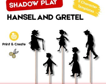 Shadow Play - Hansel and Gretel | Fairy Tale Shadow Theater | Kids Storytelling Activity | Classroom Drama Craft | Printable for Teachers