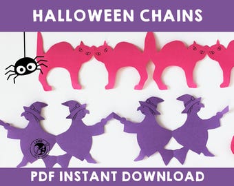 Halloween Paper Chains: Spooky DIY Craft Templates (PDF Pattern)