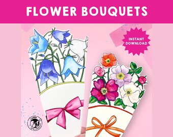 DIY Paper Flower Bouquet Templates: Printable Floral Craft (PDF)