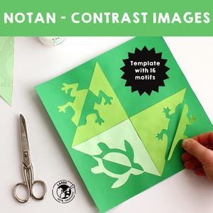 Notan Kontrastbilder | Japanische Kunst-Technik | DIY Notan Vorlagen | Positiv-Negativ-Raum-Kunst | Kontrastbild-Collage