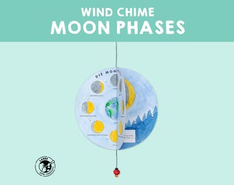 Moon Phases Wind Chime – Printable Astronomy Science Craft (PDF Pattern)