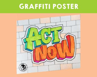 Printable Graffiti Art Poster | Kids Classroom Activity (PDF File)