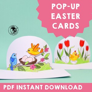 Cartes de Pâques pop-up | Création de cartes de Pâques bricolage | Modèles de fenêtres contextuelles imprimables | Bricolage pour enfants de Pâques | Cartes de voeux faites main