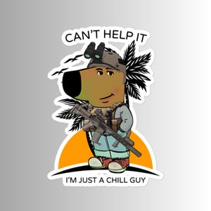 Just a Chill Guy in Full Kit Sticker (Palm Trees)